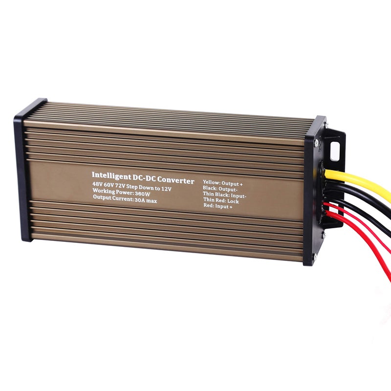 Pro Chaser DC-DC 72V 60V 48V Volt Voltage to 12V Step Down Voltage Reducer Regulator 360W 30A for Scooters & Bicycles Golf Cart (30A 360W) - Image 1